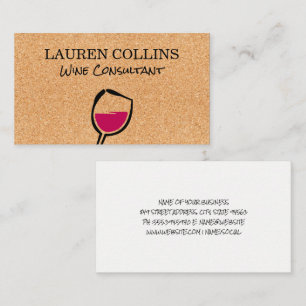 Cork Texture   Wine Glass Business Card