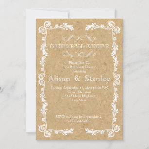 Cork, vintage frame wedding rehearsal dinner invitation