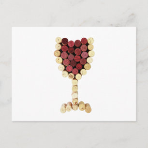 Cork Wine Glass Postcard