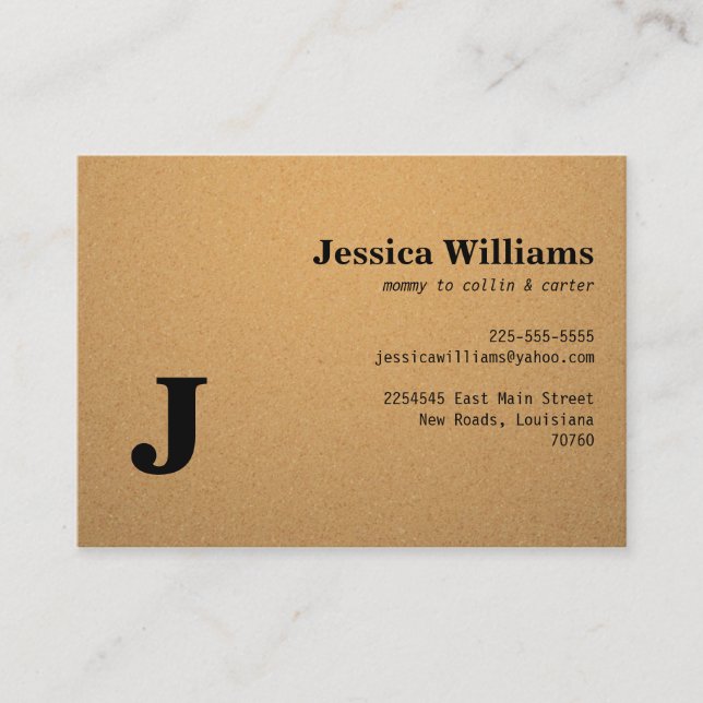 Corkboard Calling Card (Front)