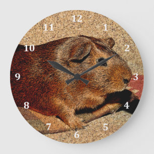 Corkboard Look Guinea Pig Large Clock
