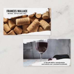 Corks   Wine Glass and Bottle Business Card