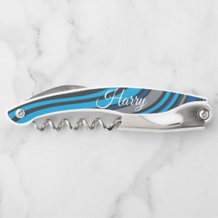 Corkscrew Bottle Opener Blue Black