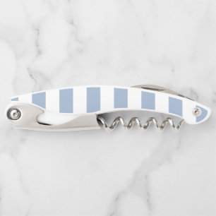 Corkscrew Bottle Opener Blue & White Stripe