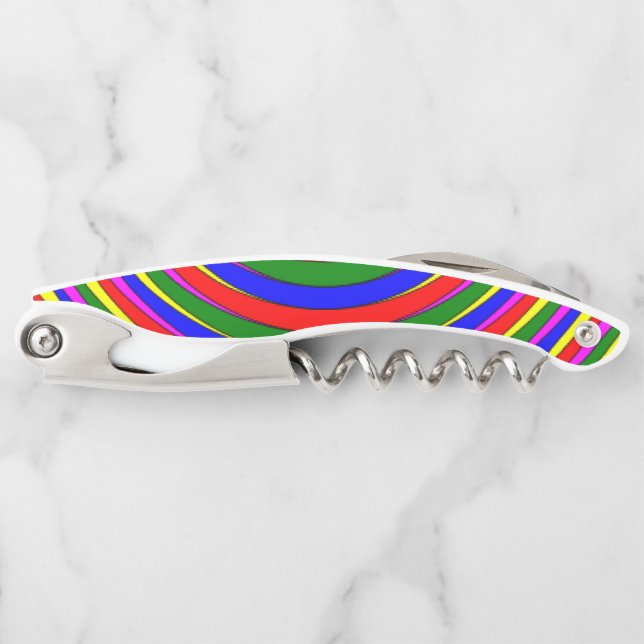 Corkscrew Bottle Opener Colourful (Front)