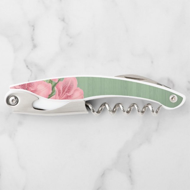 Corkscrew Bottle Opener Floral (Front)