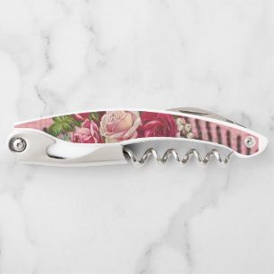 Corkscrew Bottle Opener Floral