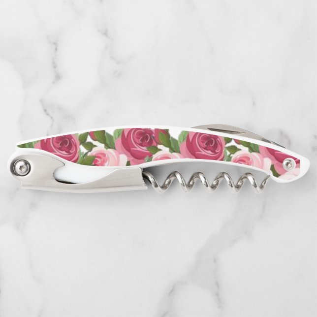 Corkscrew Bottle Opener Floral (Front)