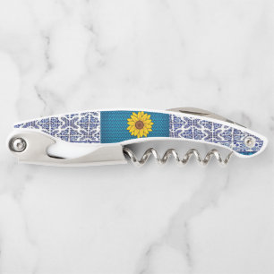 Corkscrew Bottle Opener Floral