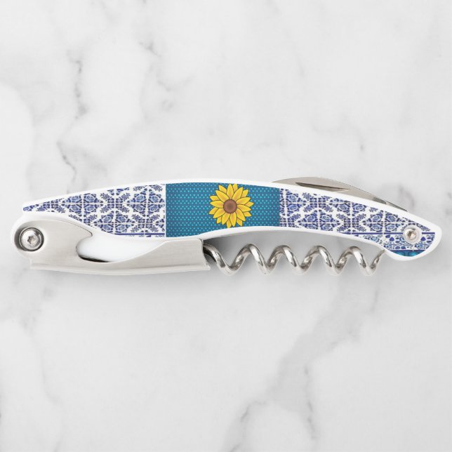 Corkscrew Bottle Opener Floral (Front)