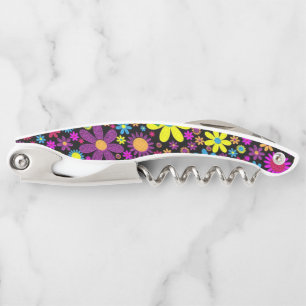 Corkscrew Bottle Opener Floral
