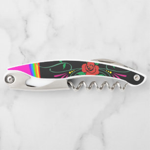 Corkscrew Bottle Opener Floral