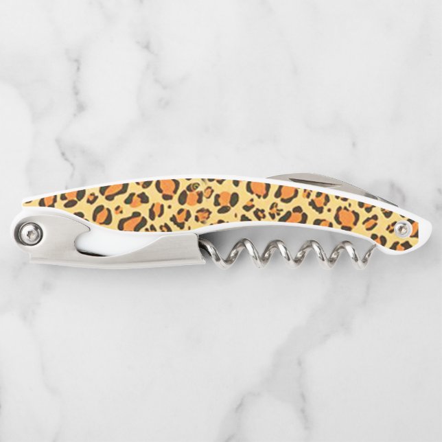 Corkscrew Bottle Opener Leopard (Front)