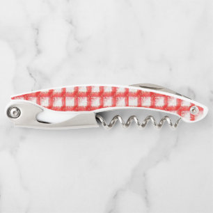 Corkscrew Bottle Opener Red and White
