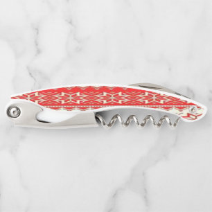 Corkscrew Bottle Opener Red and White