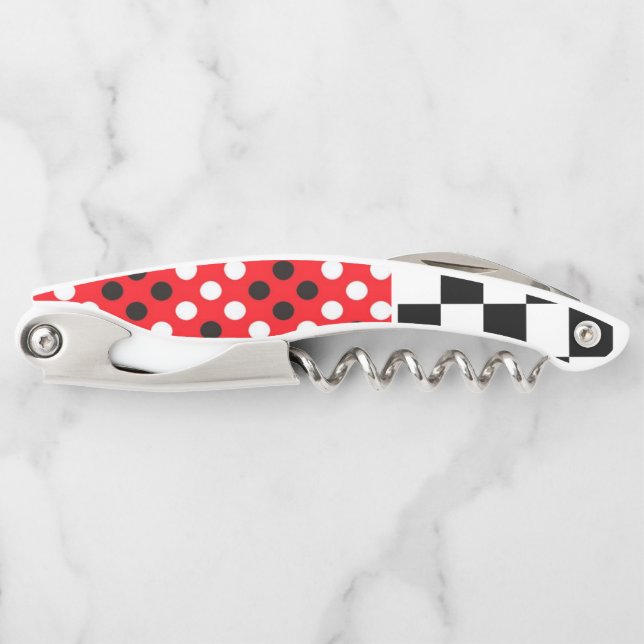 Corkscrew Bottle Opener Red Black (Front)