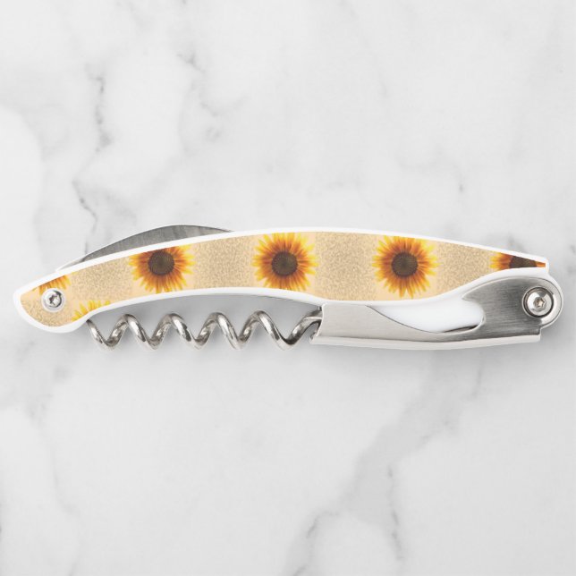 Corkscrew Bottle Opener Sunflower (Back)