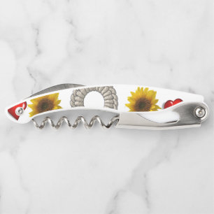 Corkscrew Bottle Opener Sunflower