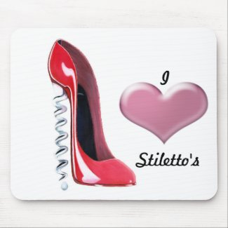 Corkscrew Heel Red Stiletto Shoe Art Mouse Mat