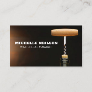 Corkscrew in Wine Bottle Business Card