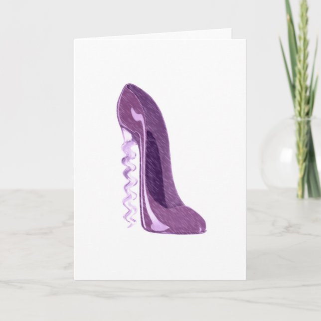 Corkscrew lilac stiletto shoe card (Front)