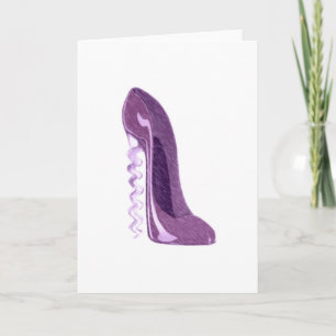 Corkscrew lilac stiletto shoe card