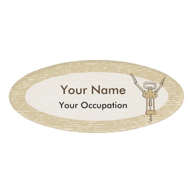 Corkscrew Name Tag (Front)