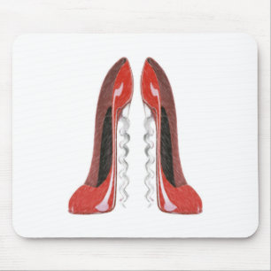 Corkscrew Red Stiletto Shoes Mouse Mat