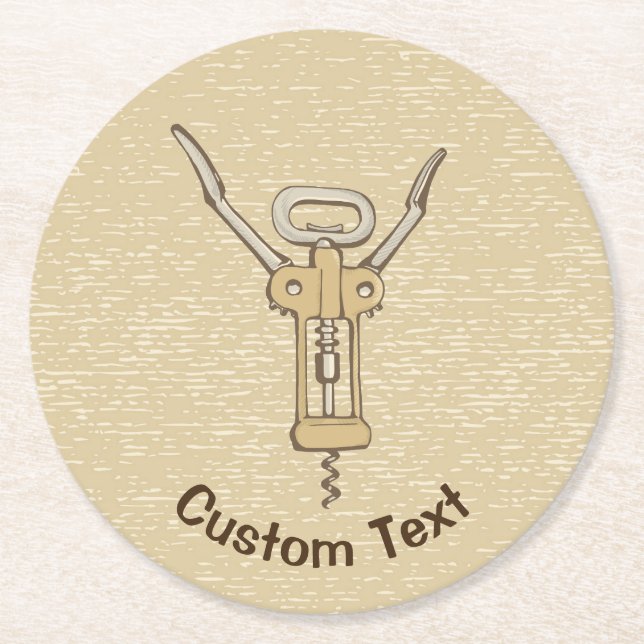 Corkscrew Round Paper Coaster (Front)