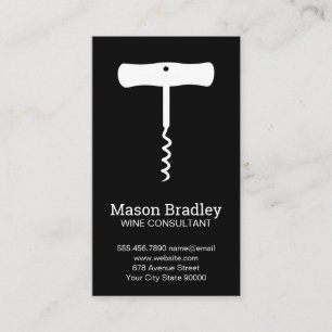 Corkscrew Wine opener Business Card