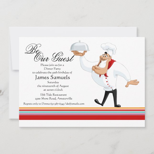 Corky Chef Dinner Party Invitation (Front)