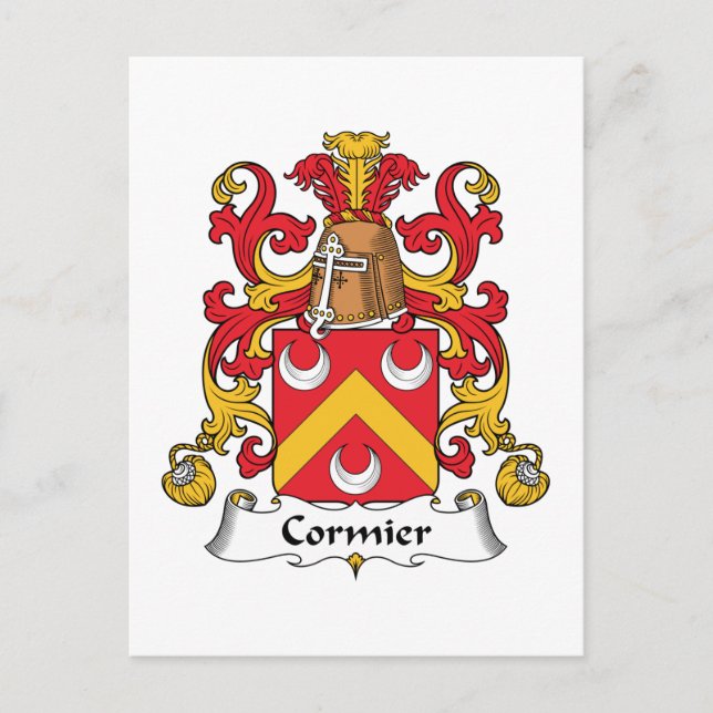 Cormier Family Crest Postcard (Front)