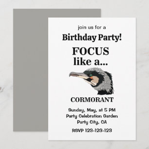 Cormorant Bird Focus Like A Cormorant Birthday Invitation