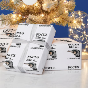 Cormorant Bird Focus Like A Cormorant Birthday Wrapping Paper