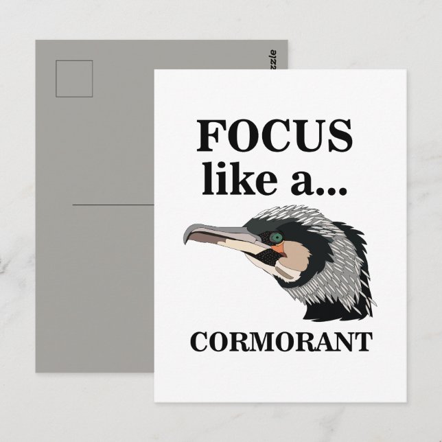 Cormorant Bird Focus Like A Cormorant  Postcard (Front/Back)