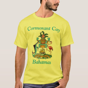 Cormorant Cay, Bahamas with Coat of Arms T-Shirt