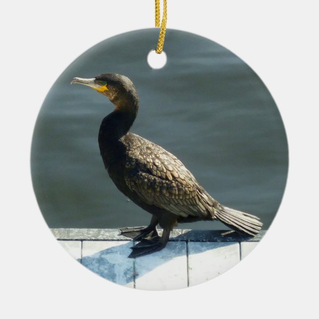 Cormorant Ceramic Tree Decoration (Front)