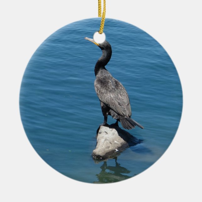 Cormorant Ceramic Tree Decoration (Front)