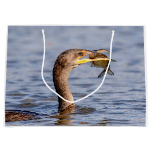 Cormorant with a fish large gift bag