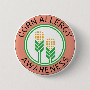 Corn Allergy Awareness Peach Logo 6 Cm Round Badge