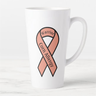Corn Allergy Warrior Ribbon Latte Mug