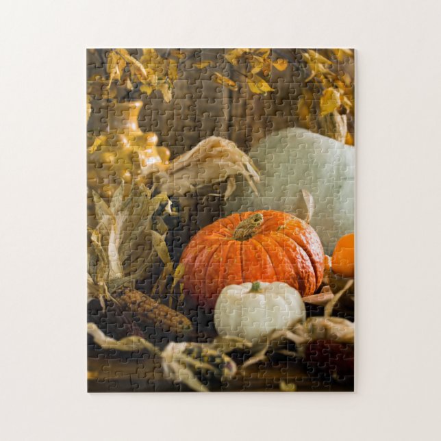Corn and Pumpkin Photography Complex Jigsaw Puzzle (Vertical)