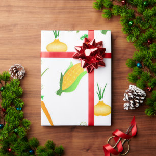 corn carrot onion food veggie vegetable wrapping paper