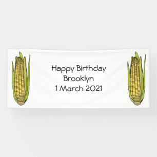 Corn cartoon illustration banner