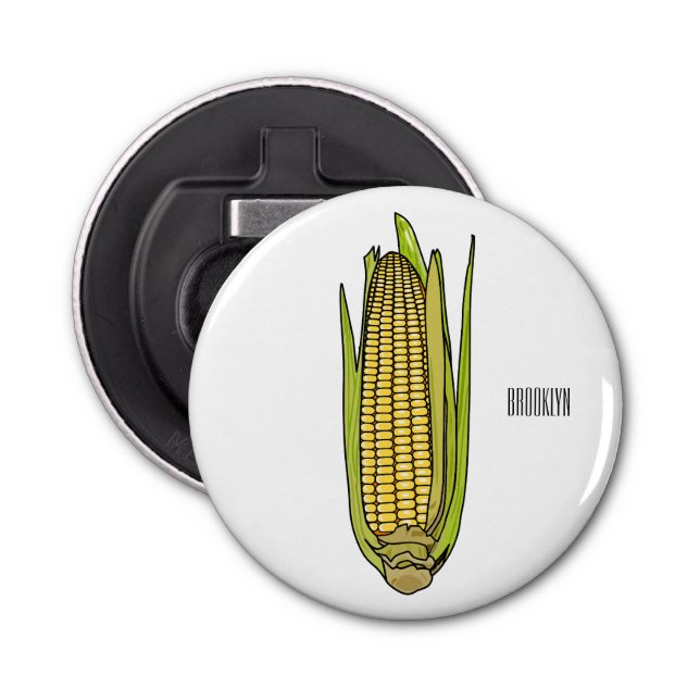 Corn cartoon illustration  bottle opener (Front)