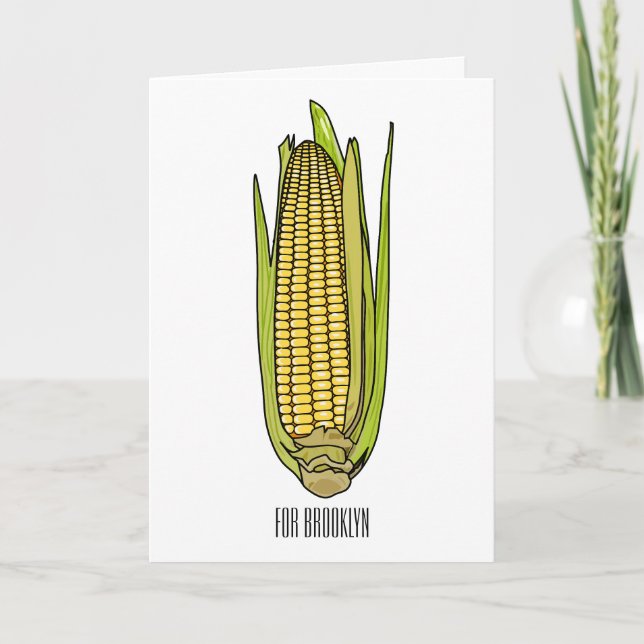 Corn cartoon illustration  card (Front)