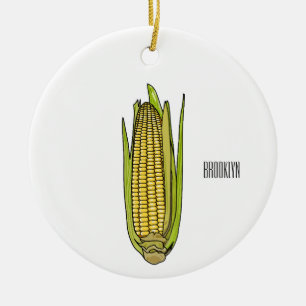 Corn cartoon illustration  ceramic tree decoration