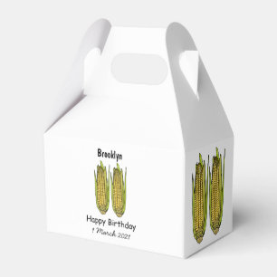 Corn cartoon illustration favour box