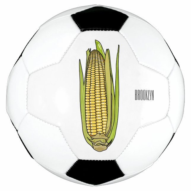 Corn cartoon illustration  football (Front)