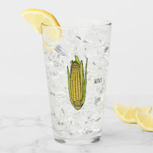 Corn cartoon illustration  glass
